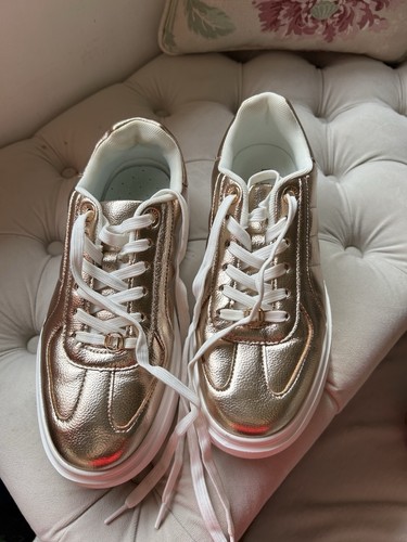 Lipsy gold leather platform - leather,