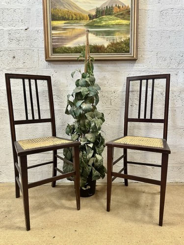 Pair antique inlay cane - pair,