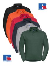 Russell 012M Heavy Duty Workwear Polo Collared Jumper Sweatshirt XS-4XL