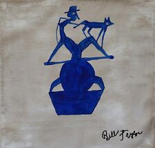 Bill Traylor Folk Art-Inspired Signed Oil Painting – Vintage American