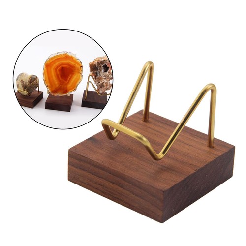 Brass arm wooden base display - base,