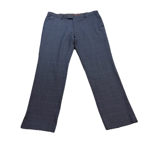 Mens check trousers 38r blue - 38r,