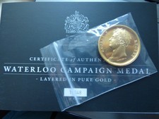 2015 Battle of Waterloo 200th Bronze Gilt Campaign Medal George I with COA
