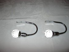 Pair of Chrome Curtain Push Backs With Crysal Knobs