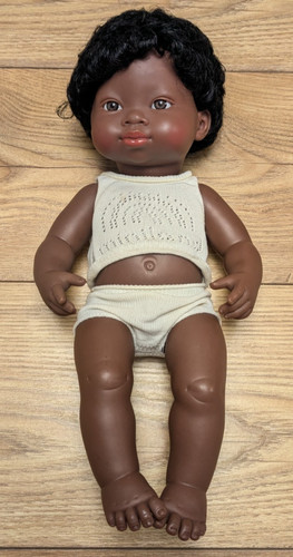 Miniland baby doll black - black, boy