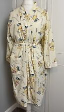 BHS Vintage Dressing Robe Size UK 12 - 14 Cream Teddy Bear Knee Length Cotton