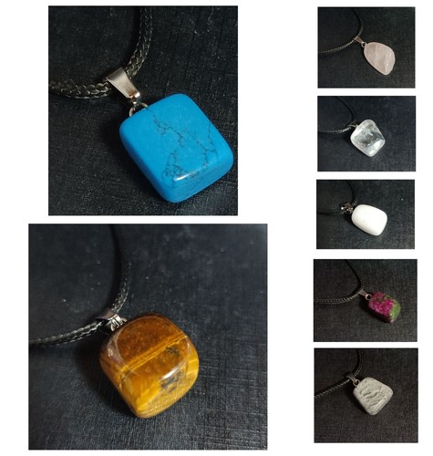 Crystal heart pendant stone - crystal,