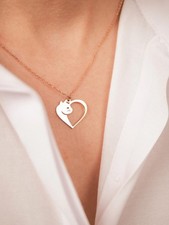 Cat Heart Necklace Polished