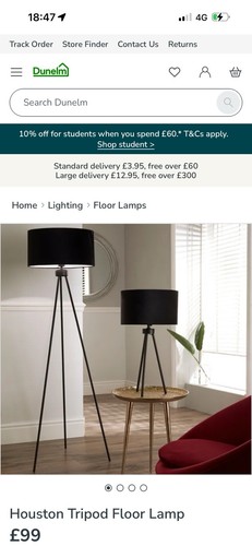Dunelm houston tripod floor - dunelm,