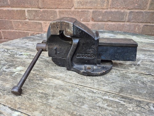 Vintage record bench vice - record,