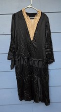 Antique 1920s Black Silk Satin