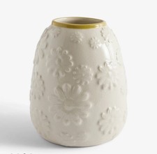 Next Cream Daisy Embossed Ceramic Vase  Kitchen Flower Floral Vase Brand New