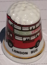 Harrods Sign Vintage Collectible Old Jean Manson Thimble Depicting London Bus