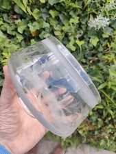 Frosted & Cut Clear Glass Uplighter Gas Light Lamp Shade 11cm 4⅜" Tall, 2⅝" Fit