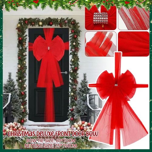 Christmas door bow window - bow,