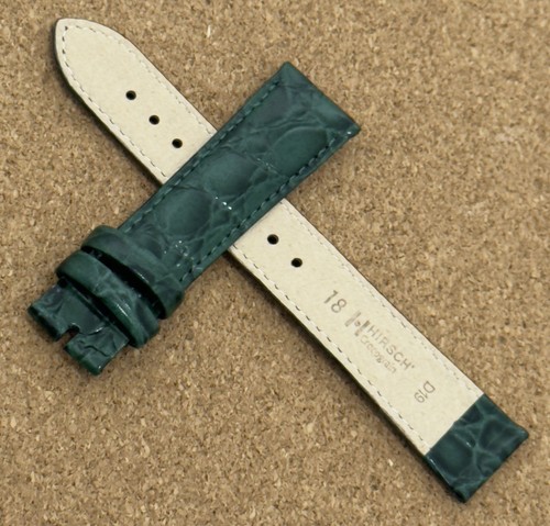 Hirsch 18mm green crocodile - hirsch,