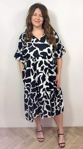 Cow print dress - print,