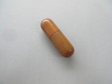 Vintage wooden tube sewing needle case empty. treen