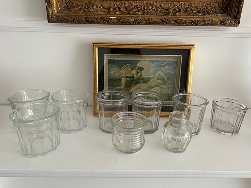 French antique glass jam jars - antique,