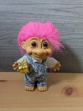 Vintage RUSS Happy Birthday Golden Present Troll Doll Figure 1990s Retro Toy