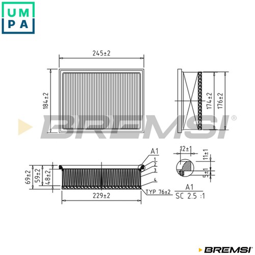 Air filter fa1571 - air,