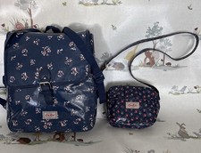 2 Original Cath Kidston Kids Blue Ditsy Floral Rucksack Backpack Handbag Bag