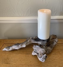 Driftwood Pillar Candle Holder Natural Driftwood Rustic Home Decor 40cm x 22cm