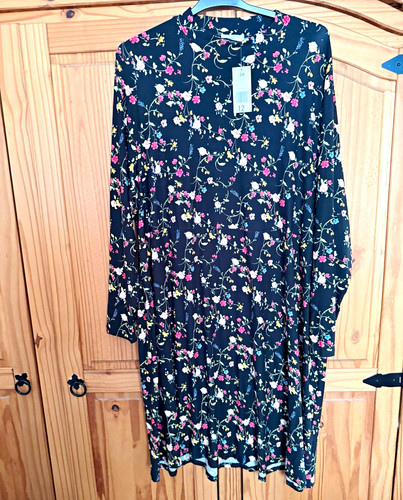 Matalan black floral - floral, a-line
