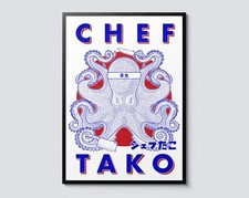Chef Tako Modern Illustration