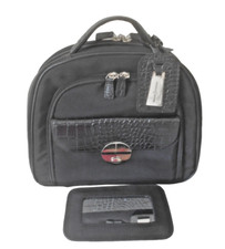 JASPER CONRAN” DESIGNER LEATHER TRIMMED VANITY CASE & CHARM & MIRROR!!!