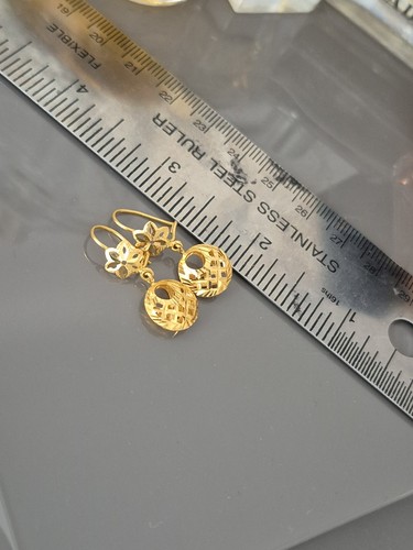 22k pure gold - gold, earrings