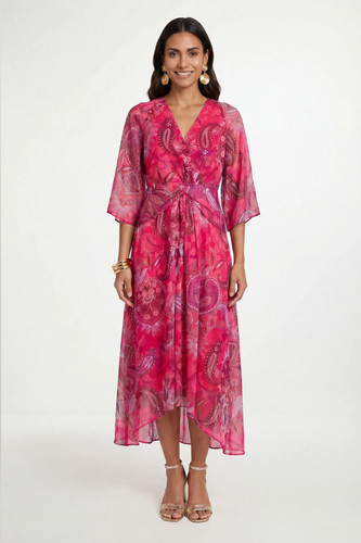 Wallis pink fit flare dress - &,
