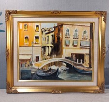 SIGNED Raymond Morris Original Oil Painting–'Rio Di San Polo' Venice Canal Scene