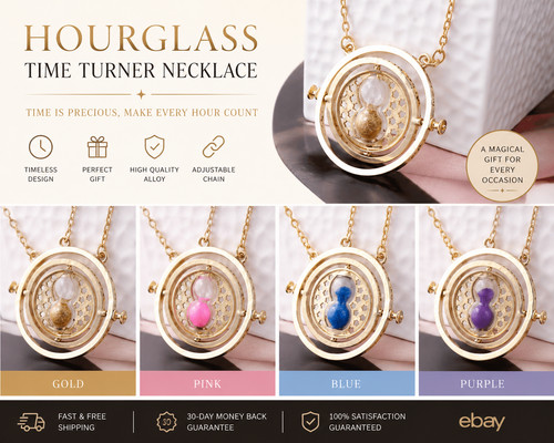 Time turner necklace - gold, 360
