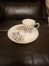 Queens Fine Bone China Playing Cards Mug and Plate, 2-Piece, Rosina