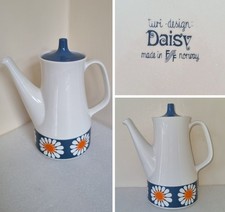 Vintage 1960s Figgjo Flint Turi Design F/F Daisy 2 Pint Coffee Pot 8.75" Tall