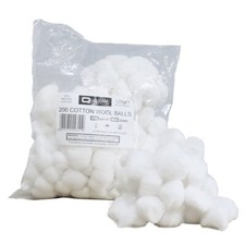 Cotton Wool Balls 200 Natural Cotton Beauty and First Aid Balls (Bag of 200)