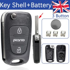For Kia Picanto 2 /3 Button Flip Remote Car Key Fob Shell Case Replacement Cover