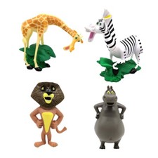 4Pcs Madagascar Figures Animals Alex Gloria Melman Marty Figure Toys Cake Topper