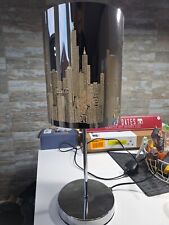 Chrome New York Skyline Lamp Featuring Twin Towers.