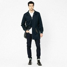 HARRINGTON Bowie navy 3/4 length Mackintosh style coat