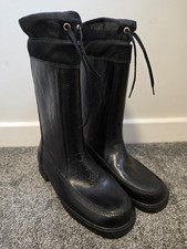 Mens Womens UK 9 Unisex Derri Boots Black Great Britain Wellies
