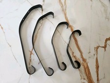 Rare Ikea Portis Black Metal Hanging Basket Brackets x 4 
