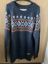 Men’s super dry Vintage Nordic knit jumper. Medium. Grey