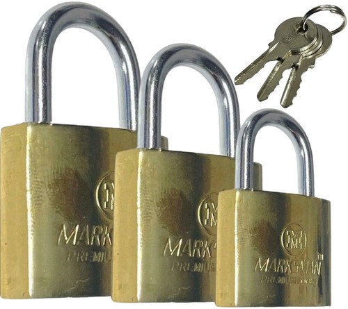 Short shackle padlock brass - short,