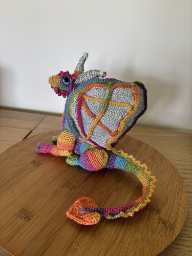 Crochet multicoloured dragon - crochet,