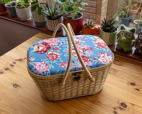Large sewing box wicker style - large,