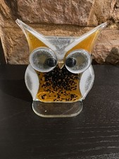Nobile Glassware Ltd Fused Glass owl small ornament gift Christmas present xmas