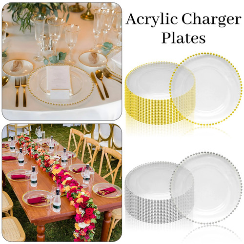 33cm clear acrylic charger - clear,