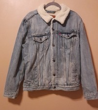 Levi's Denim Jacket Mens Large Sherpa Trucker Fur Inlay Vintage 90s